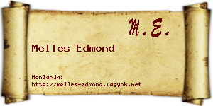 Melles Edmond névjegykártya